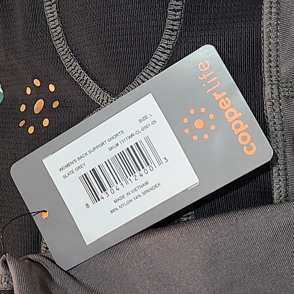 Copperlife Women's workout shorts, back support, slate gray, Large - Picture 3 of 8